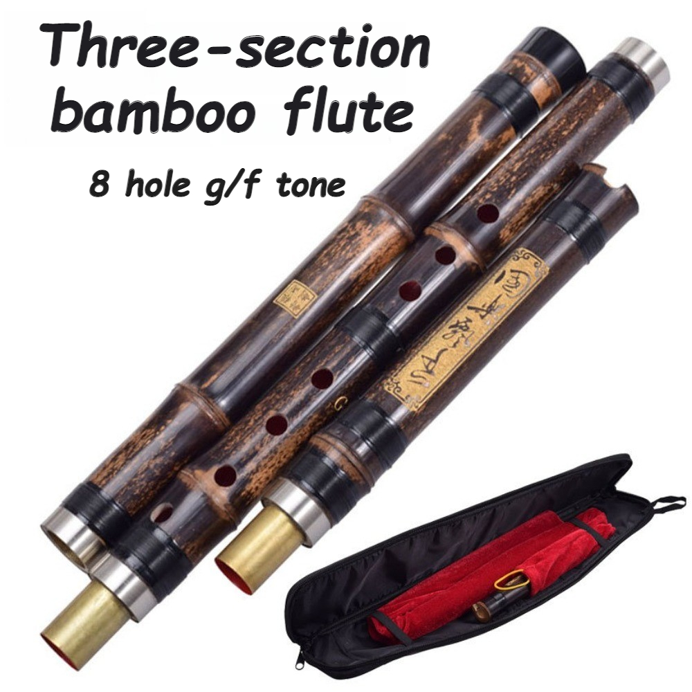 Shakuhachi Bamboo Flute - 8-hole Chinese Flute G/F Tone Three-section