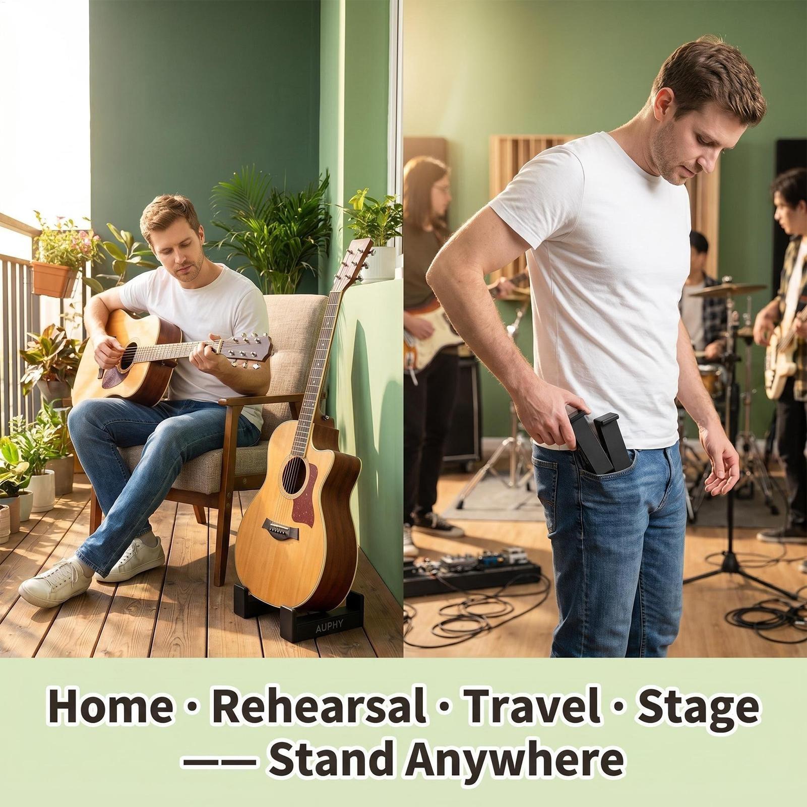 Acoustic Guitar Stand Portable - Musical Instrument Banjo บทวิจารณ์และราคา