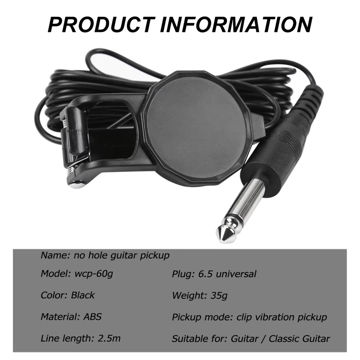 Audio Jack Clip On Pickup/2.5  - Musical Instrument Banjo บทวิจารณ์และราคา