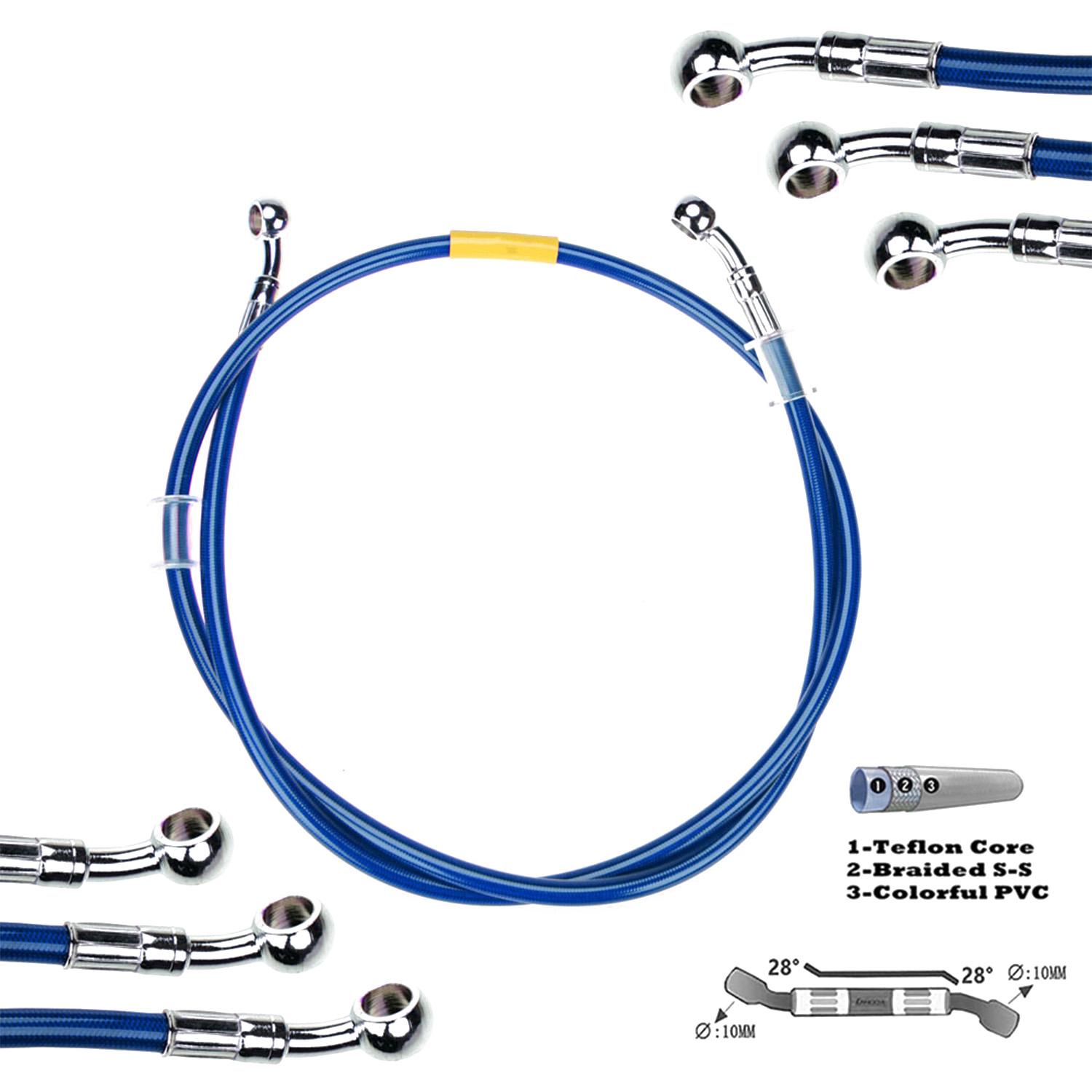 Blue 400mm-2200mm Brake Hose H - Musical Instrument Banjo บทวิจารณ์และราคา