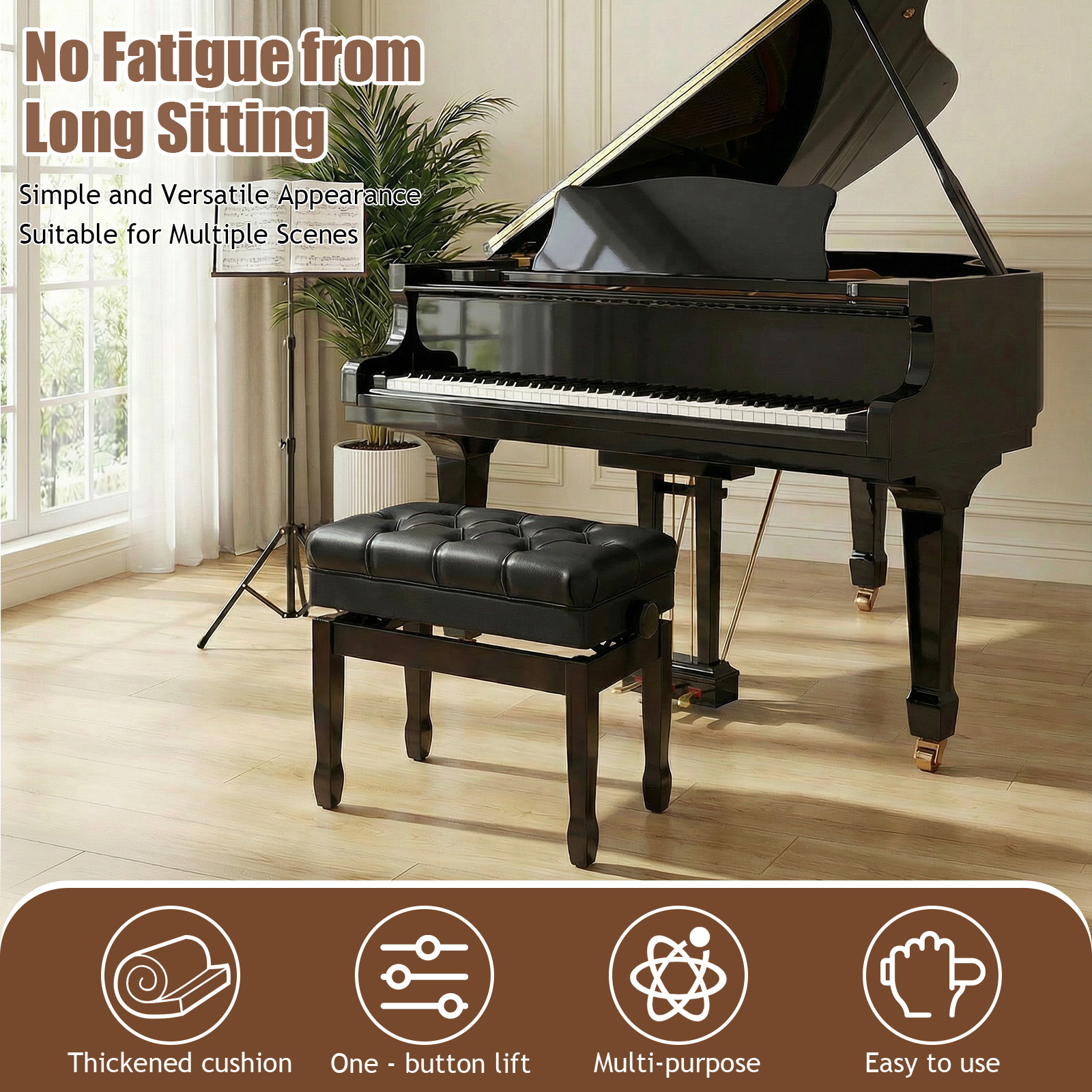 Heavy Duty Keyboard Piano Seat - Musical Instrument Of Keyboard บทวิจารณ์และราคา