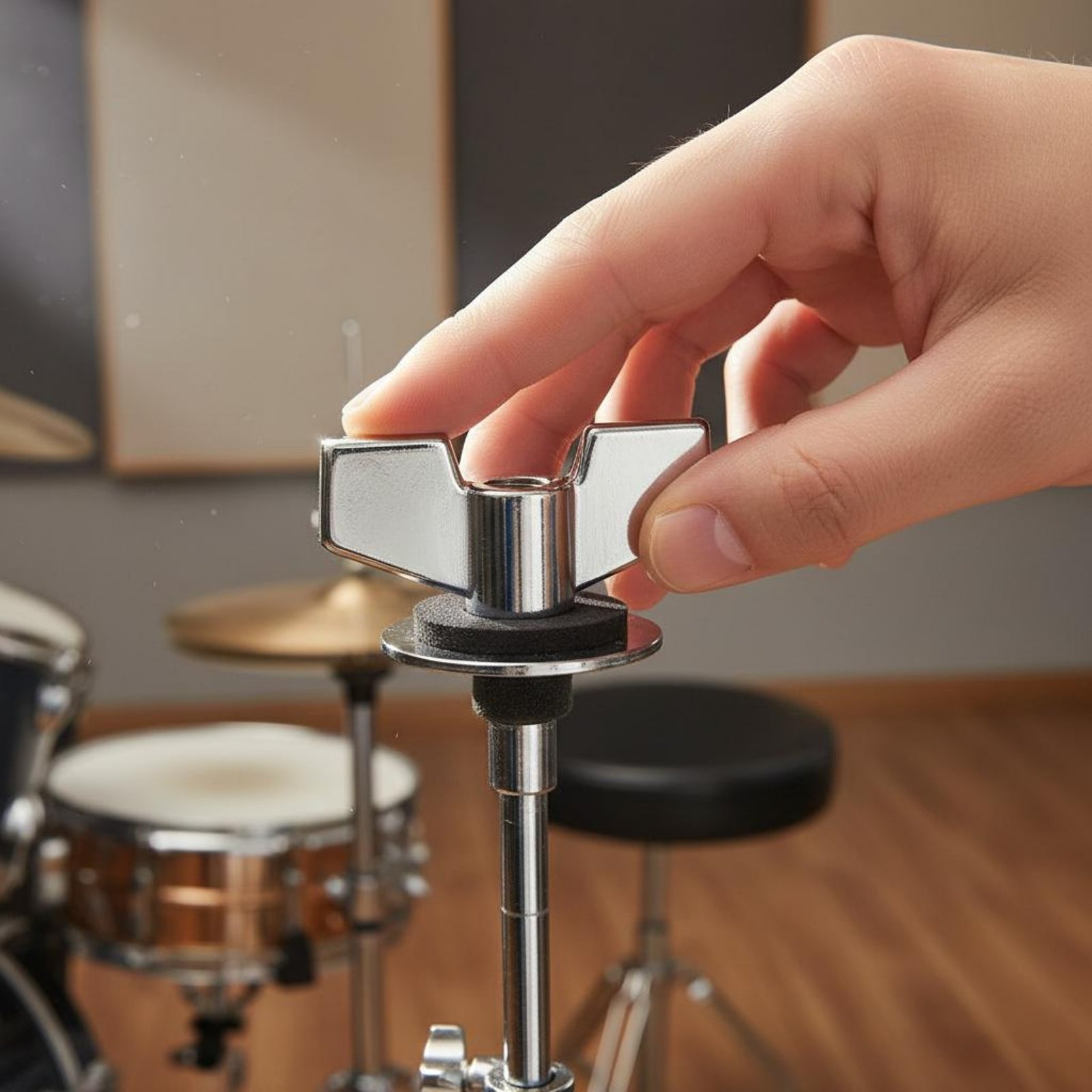 Cymbal Stand Thumb Nut Chrome  - Musical Instrument Drum บทวิจารณ์และราคา
