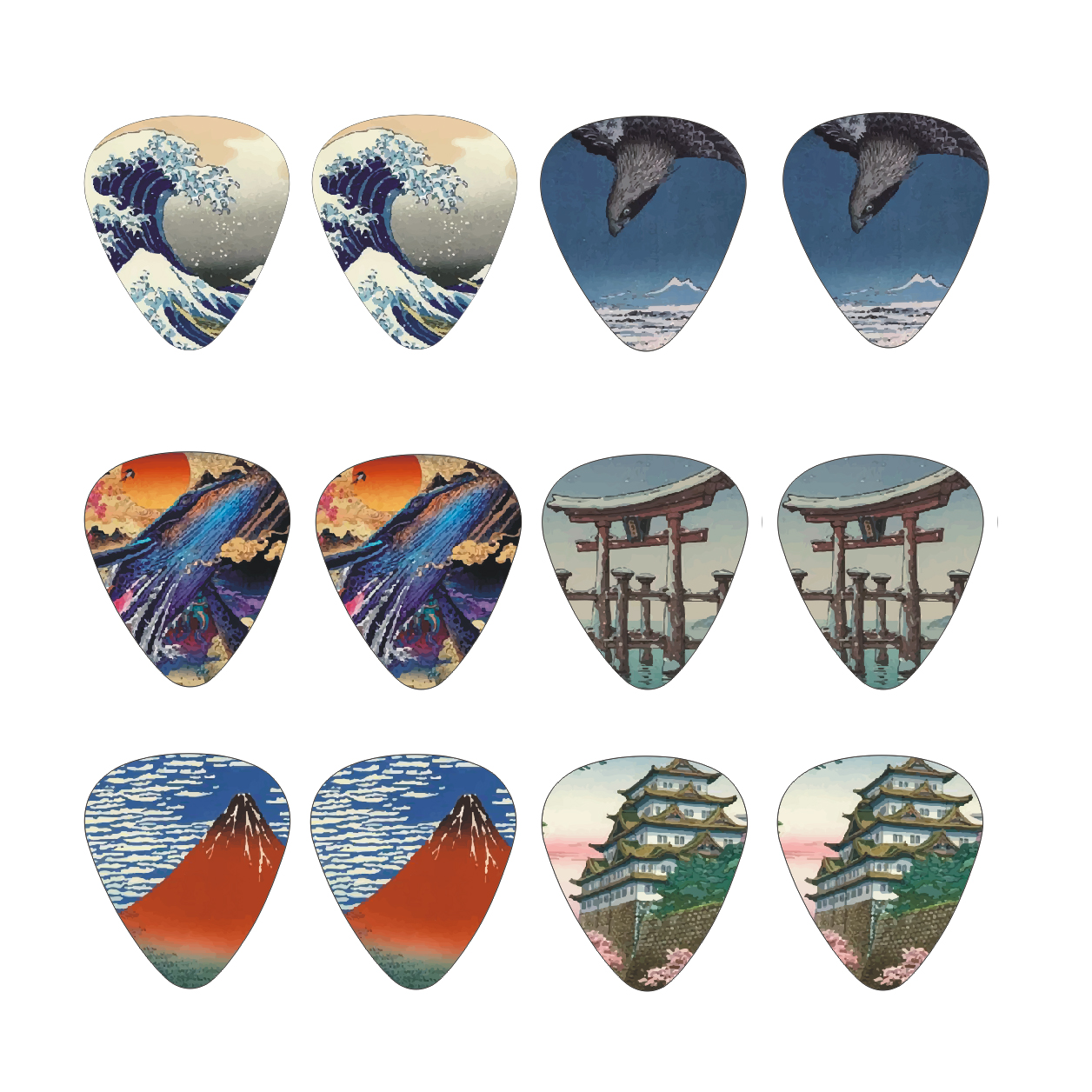 New 12pcs/set  Guitar Picks -  - Musical Instrument In Japanese บทวิจารณ์และราคา