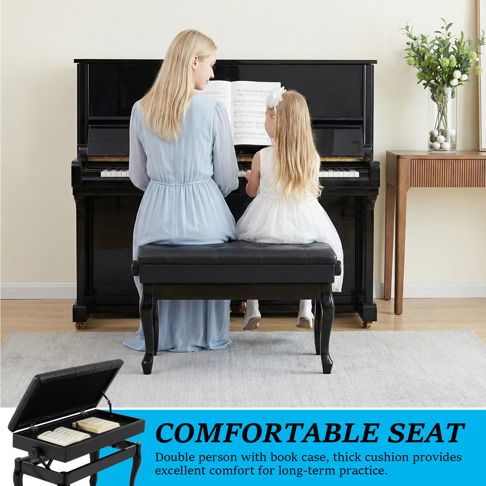Adjustable Height Piano Stool  - Musical Instrument Of Keyboard บทวิจารณ์และราคา